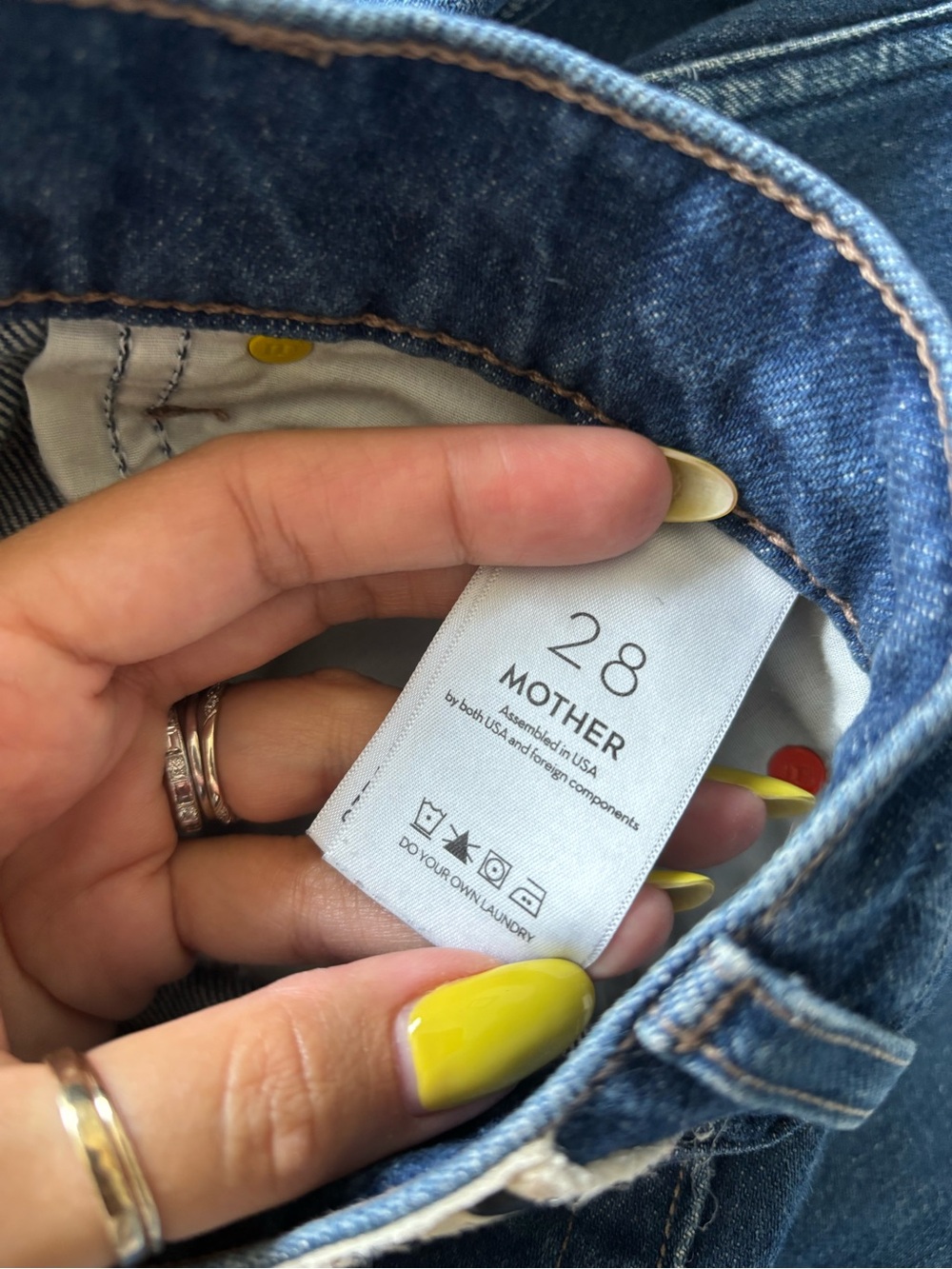 MOTHER High Rise Wide Leg Jeans — Dark Blue Denim - Picture 10 of 13